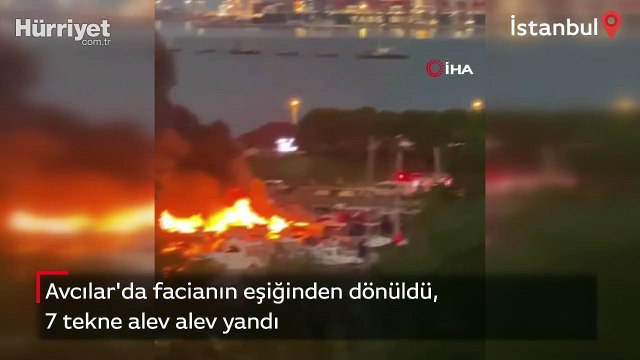 Avcılar'da facianın eşiğinden dönüldü, 7 tekne alev alev yandı