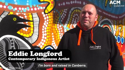 Indigenous mural painted in Cooleman Court | July 7,  2022 | Canberra Times
