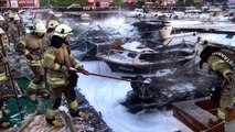 İstanbul'da 7 tekne alev alev yandı