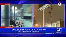 Chorrillos: explosión en poste de alta tensión deja sin luz a vecinos
