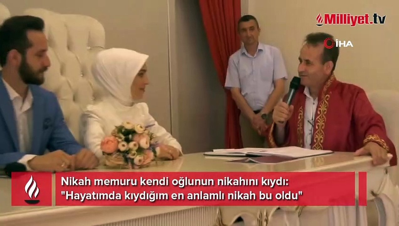 Kendi oğlunun nikahını kıydı