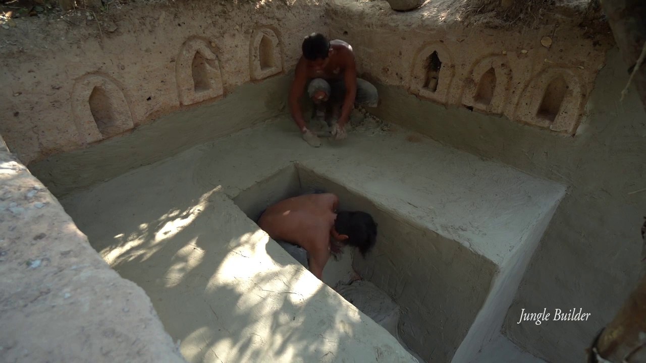 Build Amazing Shower Tank On Tree To Water Slide Underground Swimming Pool