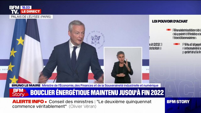 Bruno Le Maire: Entre le 1er octobre 2022 et le 1er octobre 2023, il ne pourra pas y avoir d'augmentation des loyers de plus de 3,5%