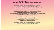 LYRIC SONG 500 Miles -Peter, Paul And Mary