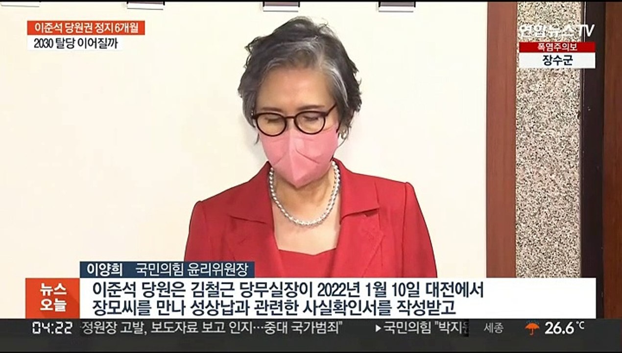 [녹취구성] 이준석, 당원권 6개월 정지 처분…"품위 유지 의무 위반"