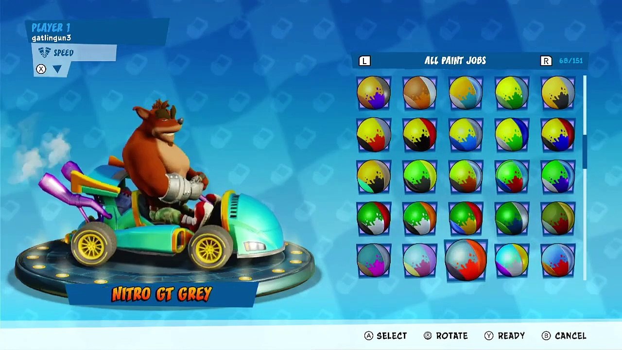 All Team Bandicoot Kart Paint Jobs Showcase - Crash Team Racing Nitro-Fueled