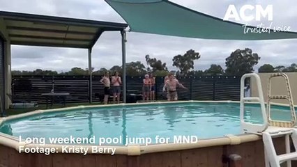 Parkes locals' icy pool jump for MND