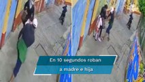 Captan violento asalto a mujer y menor en la alcaldía Álvaro Obregón