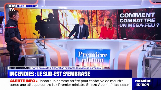 Incendies dans le sud-est: Ce sont des catastrophes aux portes des villes et villages mais rien de comparable à ce qui se passe aux États-Unis , explique Éric Brocardi, porte-parole des sapeurs-pompiers