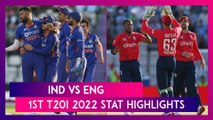 India vs England, 1st T20I 2022 Stat Highlights: Visitors Take 1-0 Lead