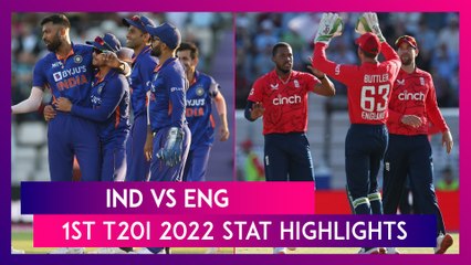 India vs England, 1st T20I 2022 Stat Highlights: Visitors Take 1-0 Lead