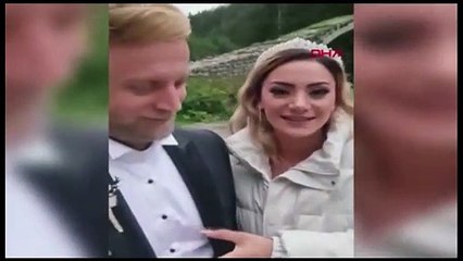 Düğün fotoğrafı çektiren gelin ve damadı köpek kovaladı