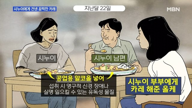 MBN 뉴스파이터-시누이 부부 먹을 카레에 '공업용 알코올' 넣은 올케
