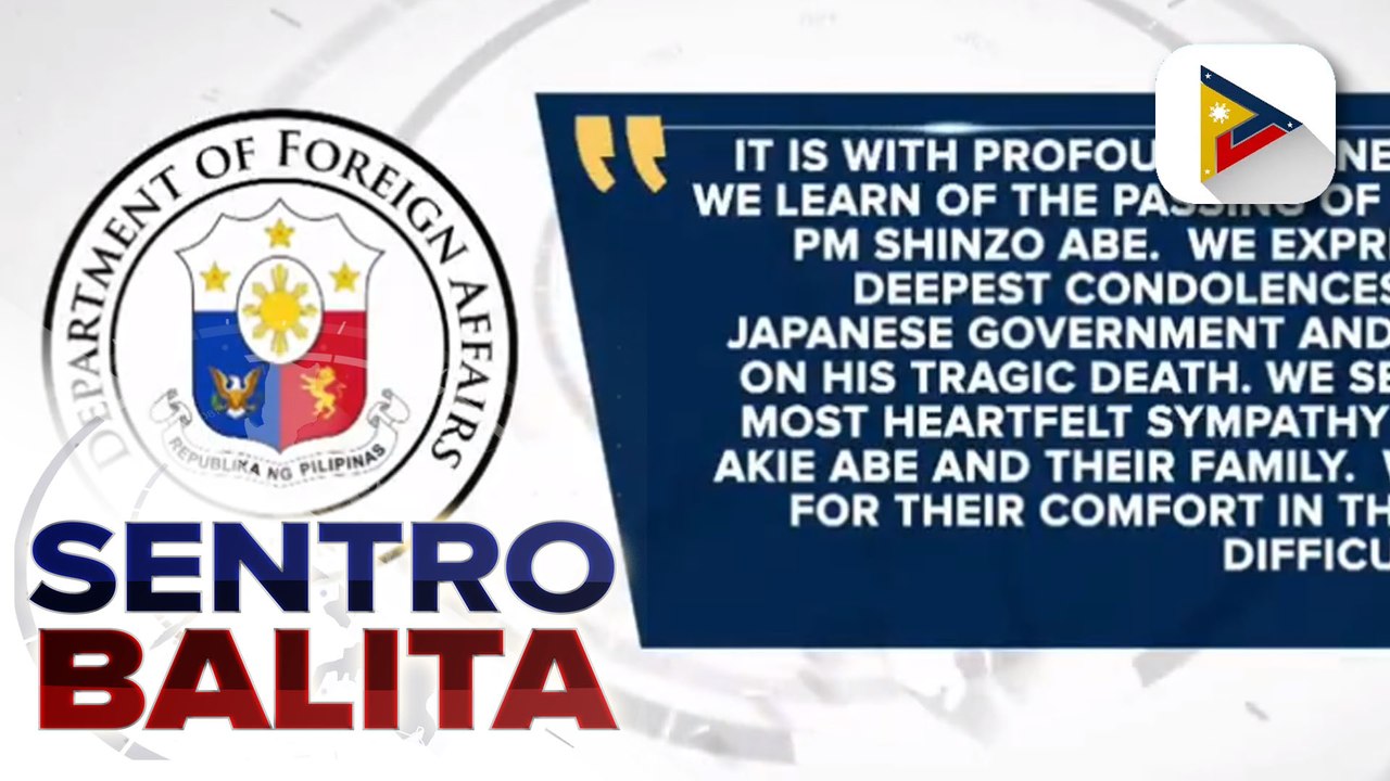DFA, nagpaabot ng pakikiramay sa pagpanaw ni dating Japanese PM Shinzo Abe