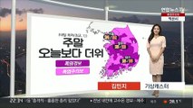 [생활날씨] 주말 오늘보다 더워…내륙 곳곳 강한 소나기