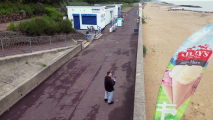 Test of DJI mini 3 pro drone Active track mode in Clacton On Sea Essex Beach