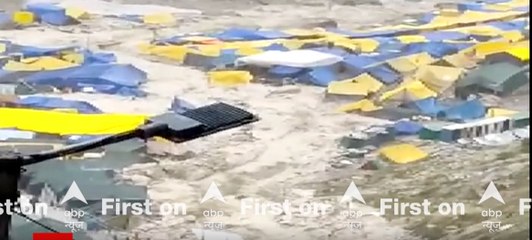 Amarnath Cloudburst : श्रद्धालुओं के टेंटों में कहर बरपा रहा बाढ़ का पानी
