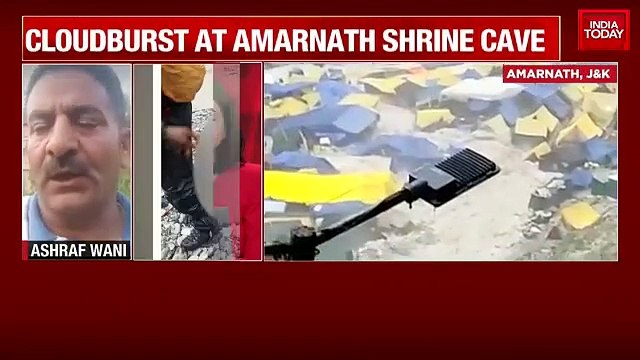 Massive cloudburst near Amarnath cave, 5 feared dead