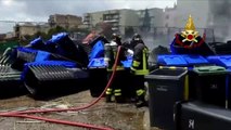 Messina, sotto controllo l’incendio in un deposito di un’azienda che smaltisce rifiuti