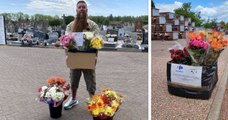 2 fois par semaine, Jordan récolte les bouquets invendus pour aller fleurir les tombes des cimetières à Lens