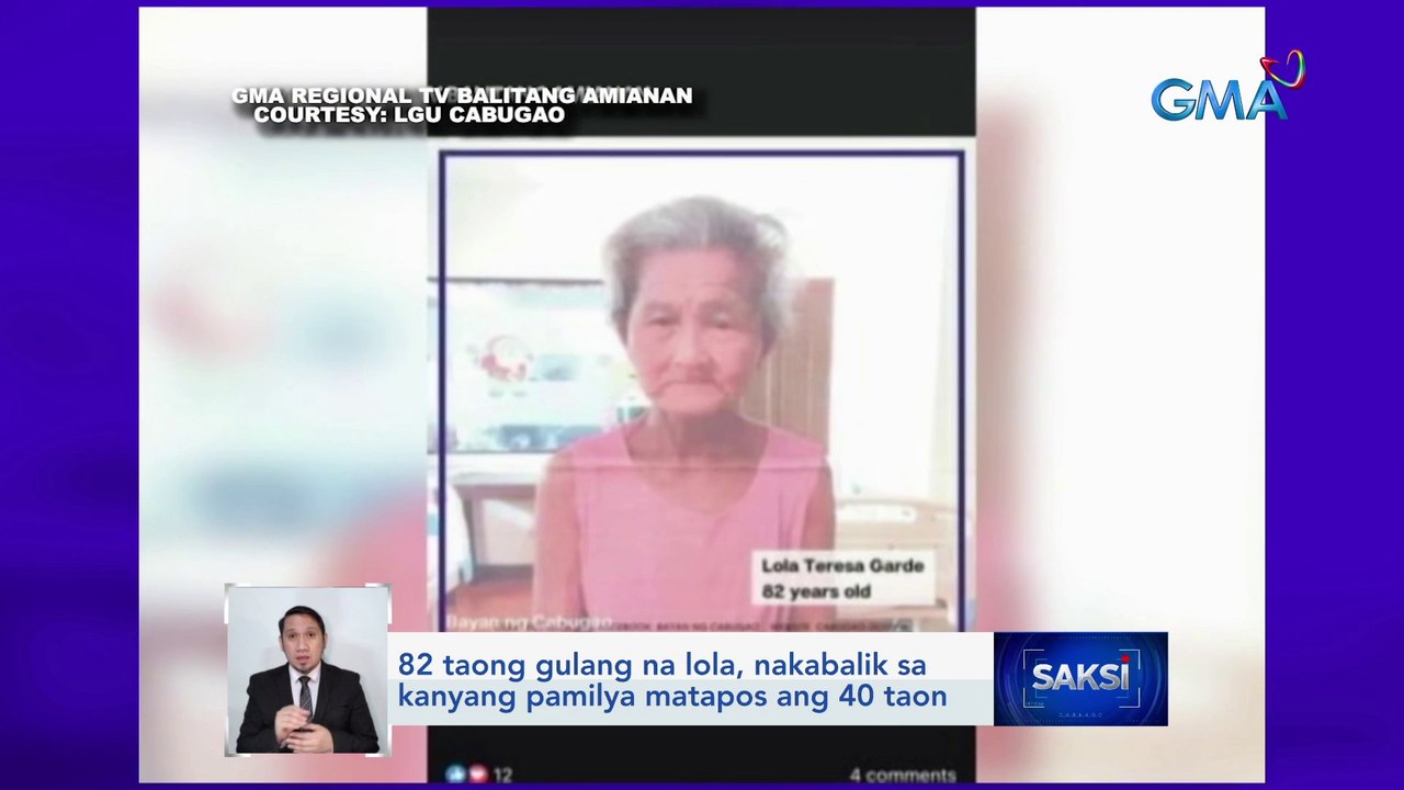 82 taong gulang na lola, nakabalik sa kanyang pamilya matapos ang 40 taon | Saksi