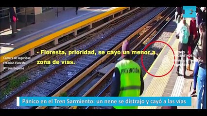 Pánico en el Tren Sarmiento: un nene se distrajo y cayó a las vías