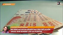 No descartan en Argentina una inflación anual que supere los 100 puntos