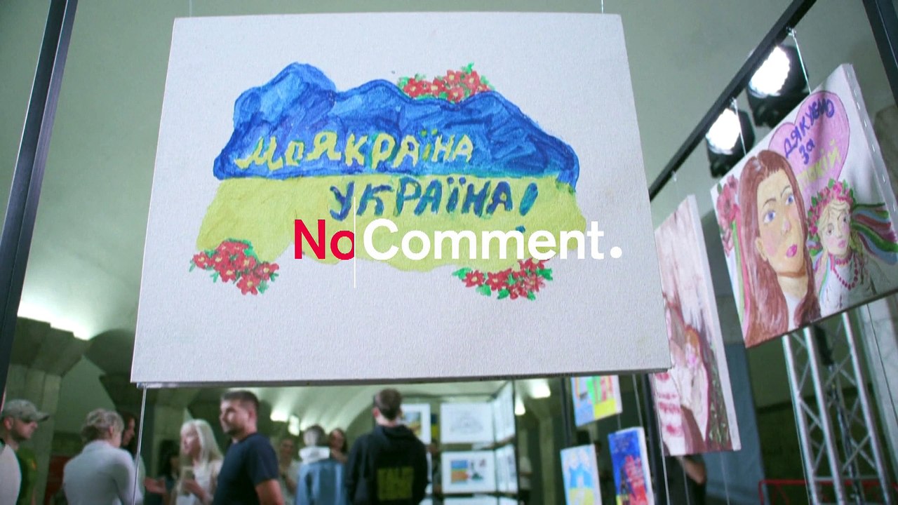 Kinder malen den Krieg in der Ukraine