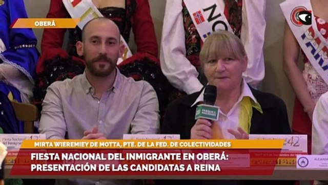 Conferencia Fiesta Nacional del Inmigrante en Oberá presentación de las candidatas a reina