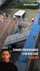 De no creer: conductor se desmayó al volante y el #bus que manejaba cayó en un río
