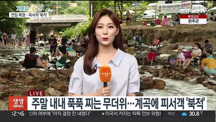 푹푹 찌는 더위 피해 계곡으로…주말 피서객 '북적'