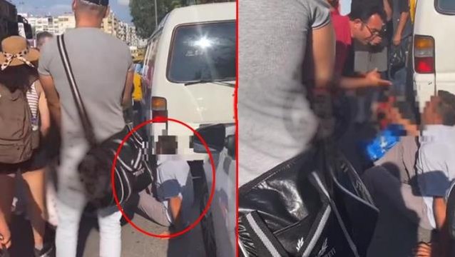 Çocuklu kadına telefonunu yazdığı kağıdı veren şahıs, otobüs şoförü ve yolcular tarafından feci şekilde dövüldü