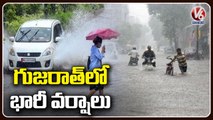 Several Roads Waterlogged Due To Heavy Rainfall In Gujarat & Maharashtra  | V6 News