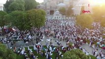Ayasofya'da Kurban Bayramı namazı havadan görüntülendi