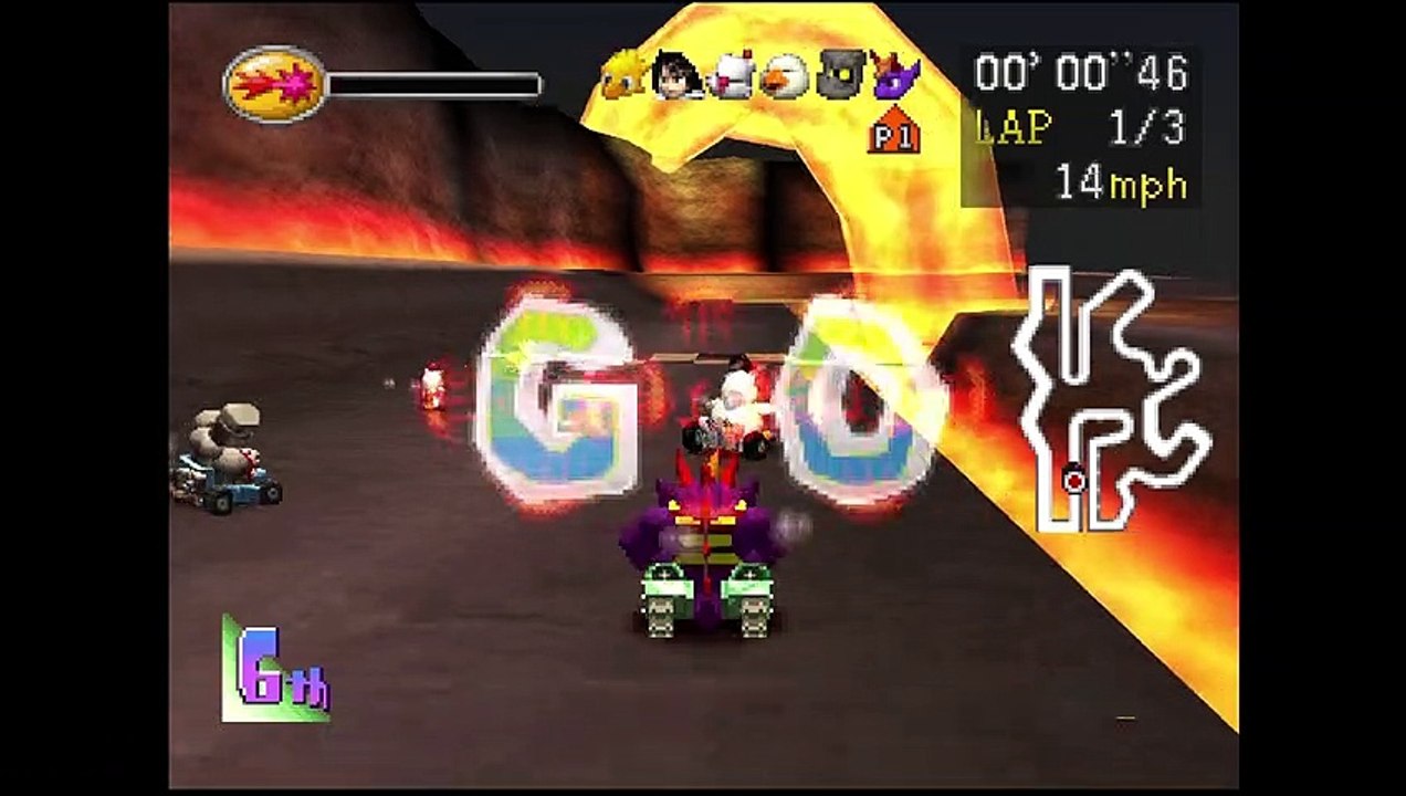 [PS1] Chocobo Racing Gameplay - Vulcan-O Valley (HD 60FPS)