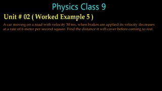 Example 5 unit 2  9th Class Physics new book Sindh Board Karachi