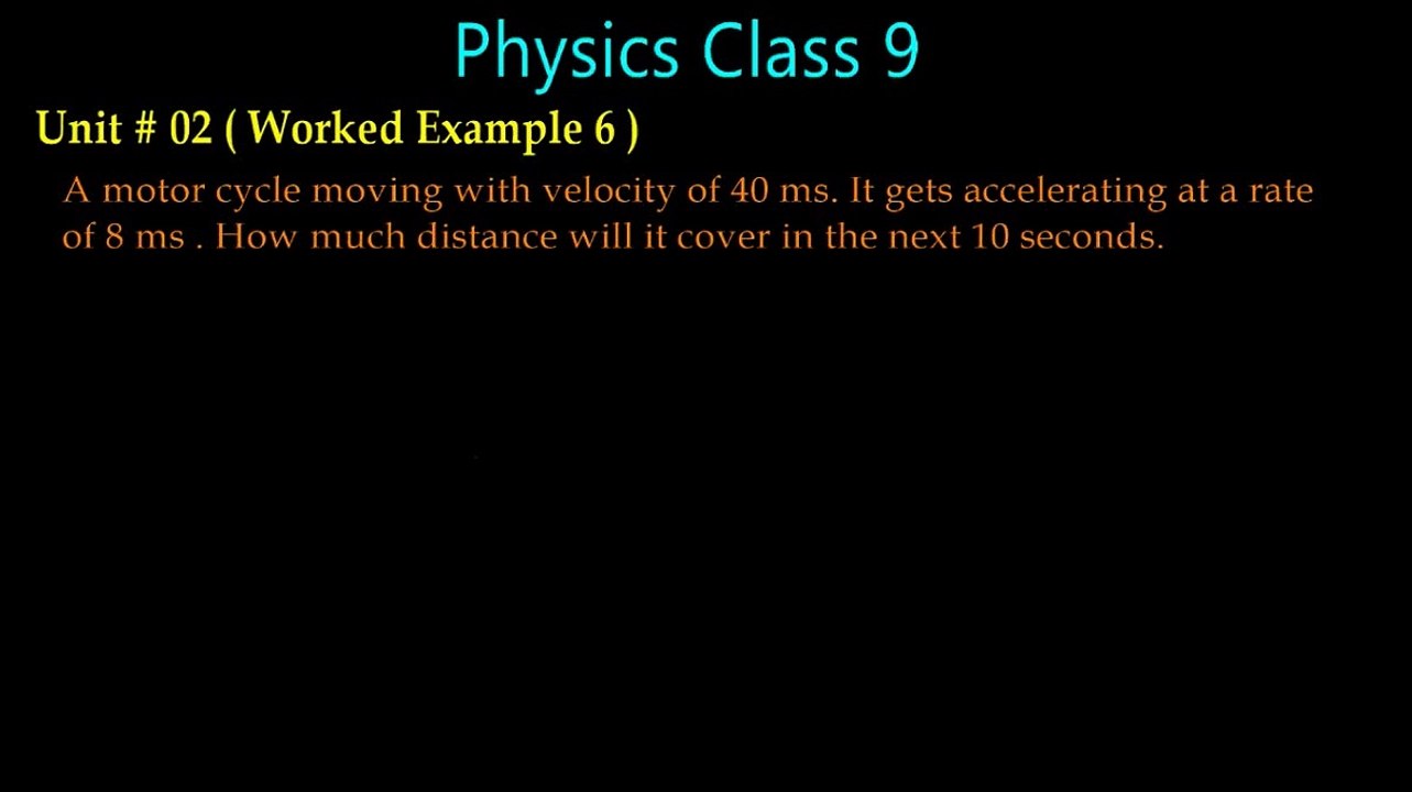 Example 6 unit 2  9th Class Physics new book Sindh Board Karachi