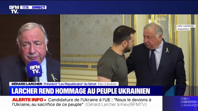 Gérard Larcher, à propos de Volodymyr Zelensky: Je l'ai trouvé extrêmement déterminé