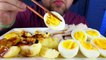 ASMR MUKBANG SUNNY SIDE UP BOILED EGGS & BOIL POTATO & BLACK TERIYAKI SAUCE | EATING SHOW NO TALKING