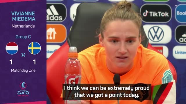 Miedema 'extremely proud' after draw against tournament favourites Sweden