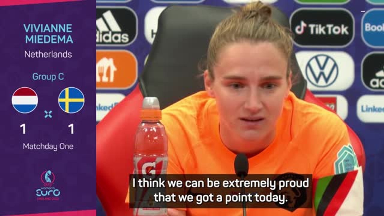 Miedema 'extremely proud' after draw against tournament favourites Sweden