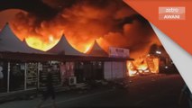 Kebakaran | Deretan lapan kedai musnah terbakar