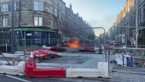 A fire at a property on Dalmeny Street in Edinburgh