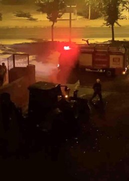 Son dakika haber! İş makinesine molotoflu saldırı