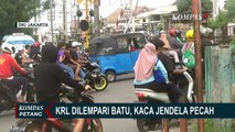 Video Amatir Rekam Detik-detik Pria Lempar Batu ke KRL, Kaca Jendela Pecah!