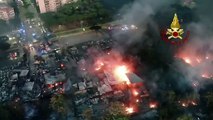 Incendio Roma, le impressionanti immagini dall'alto - Video