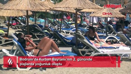 Bodrum plajlarında bayram hareketliliği
