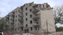ÇASOV YAR - Ukrayna'nın Donetsk bölgesindeki Çasov Yar şehri Rus güçlerince vuruldu