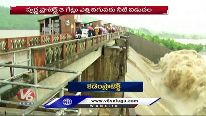 Huge Flood Water Inflow Into Projects Over Rain Effect _ Telangana _ V6 News