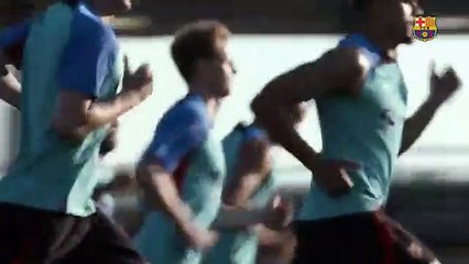 Las carreras de los jugadores del Barça para ponerse a tono / FCB